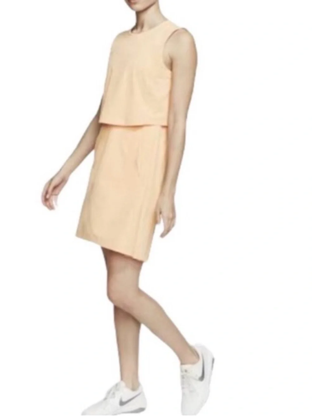 Nike Peach Orange Golf Tennis Dress Sport Sleeveless Tank Dress with Pockets